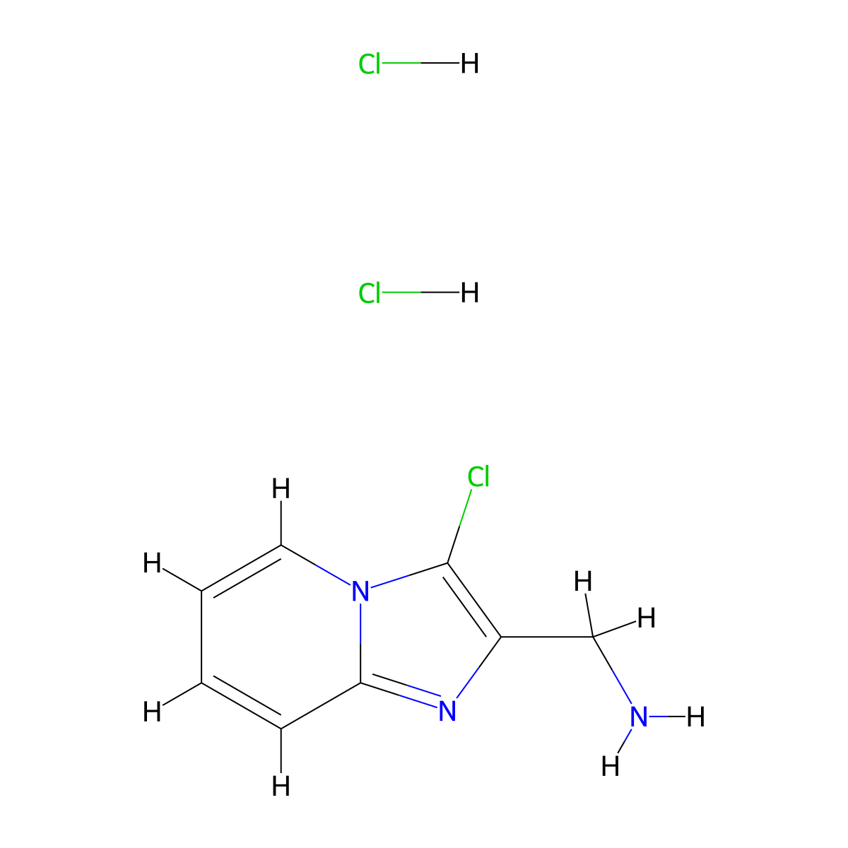 {3-Chloroimidazo[1,2-a]pyridin-2-yl}methanamine dihydrochloride molecular structure, CAS 2138151-02-5