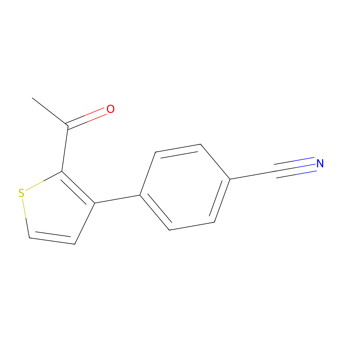 4-(2-Acetylthiophen-3-yl)benzonitrile molecular structure, CAS 2138151-11-6