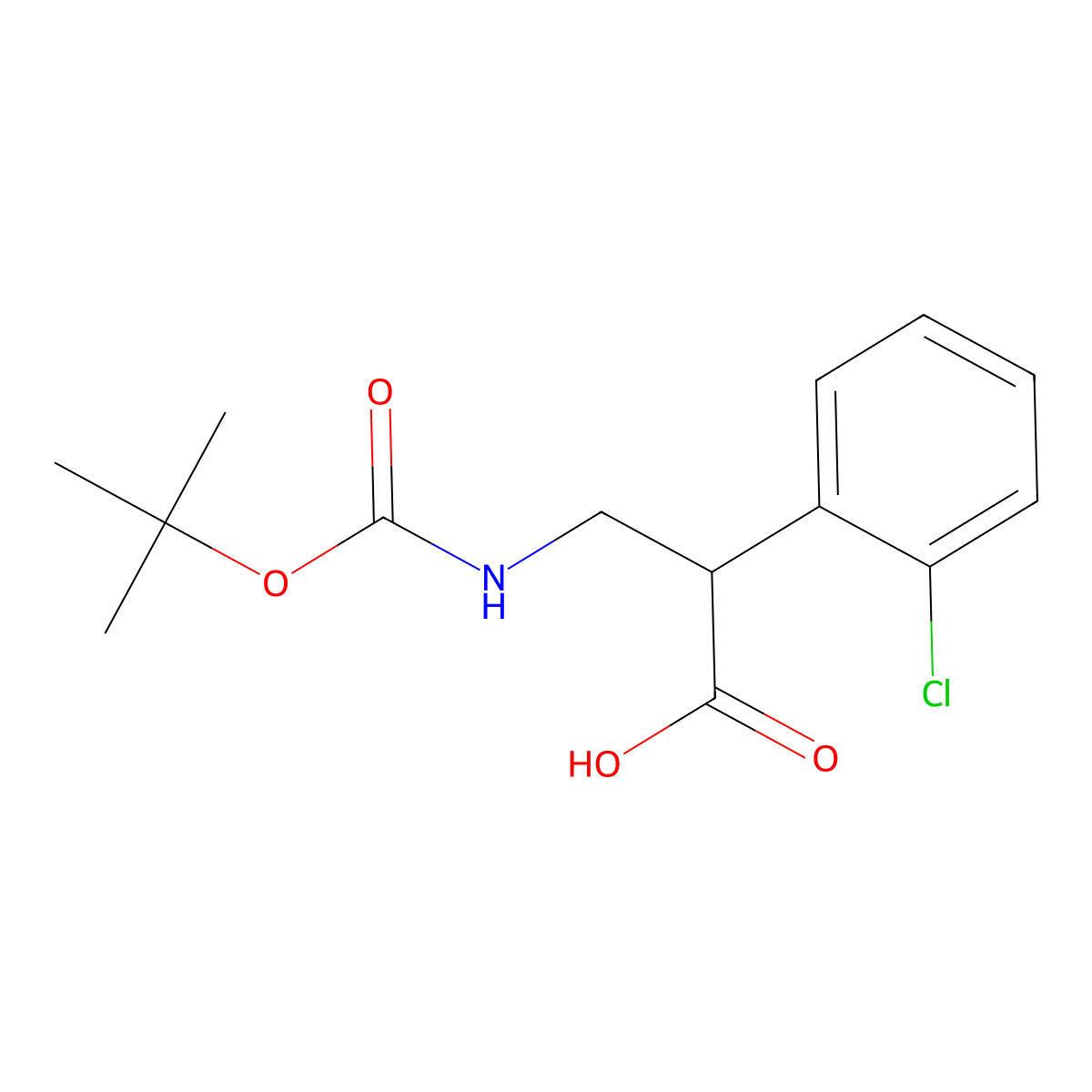 3-(((Tert-butoxy)carbonyl)amino)-2-(2-chlorophenyl)propanoic acid molecular structure, CAS 2138151-85-4