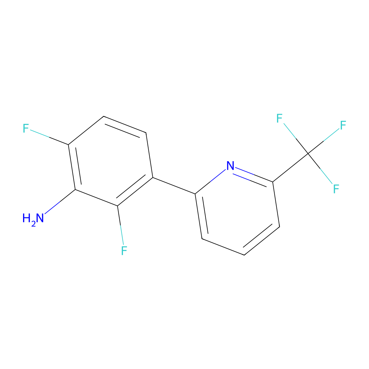 2,6-Difluoro-3-[6-(trifluoromethyl)pyridin-2-yl]aniline molecular structure, CAS 2138152-55-1