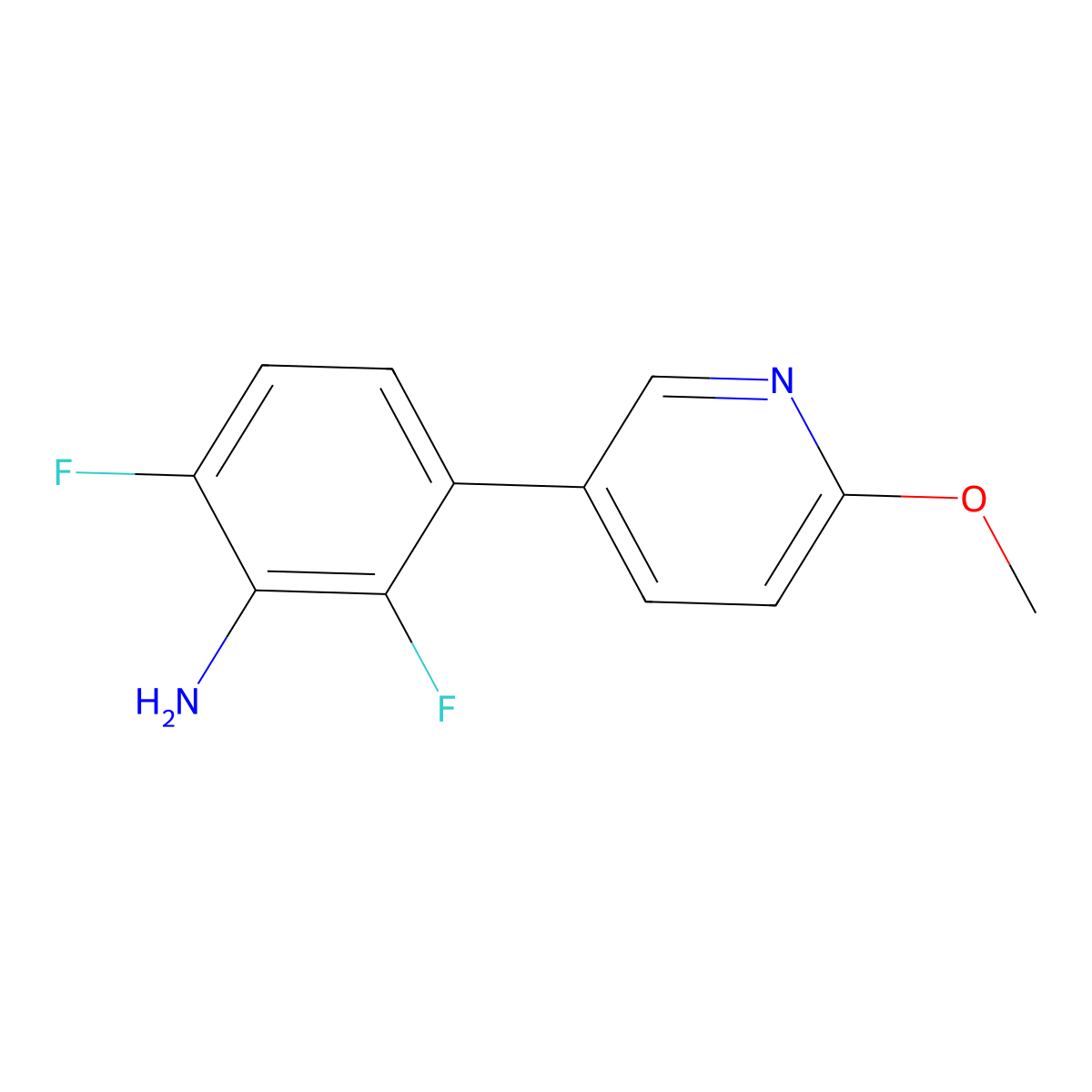 2,6-Difluoro-3-(6-methoxypyridin-3-yl)aniline molecular structure, CAS 2138153-05-4