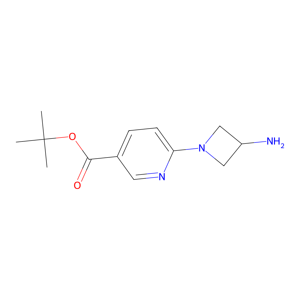 Tert-butyl 6-(3-aminoazetidin-1-yl)pyridine-3-carboxylate molecular structure, CAS 2138153-27-0