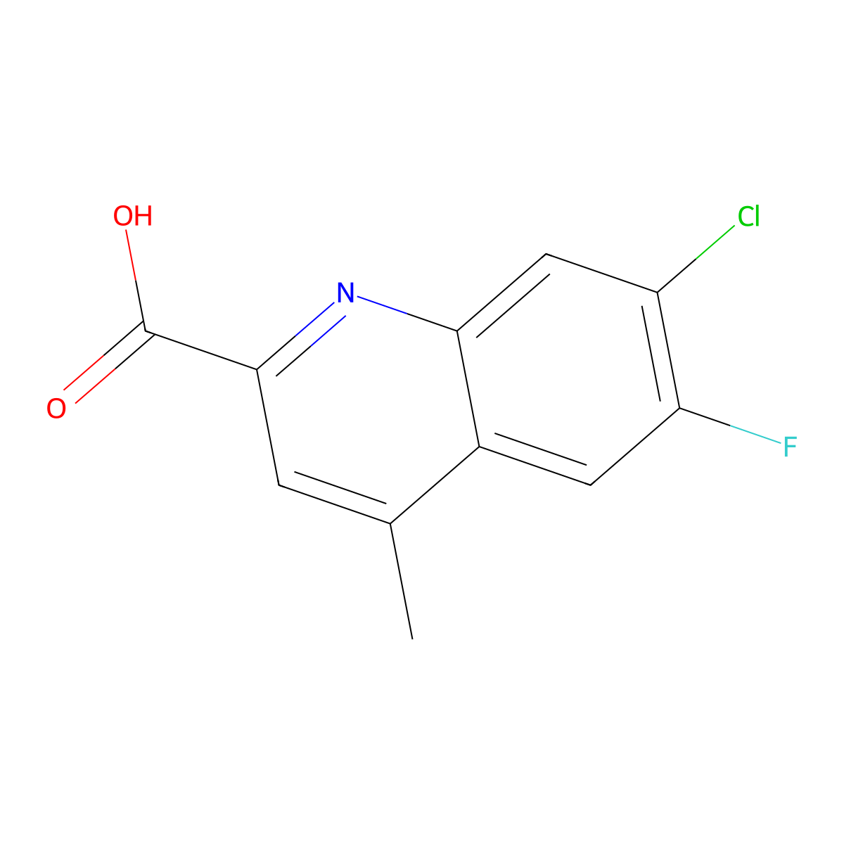 7-Chloro-6-fluoro-4-methylquinoline-2-carboxylic acid molecular structure, CAS 2138153-32-7