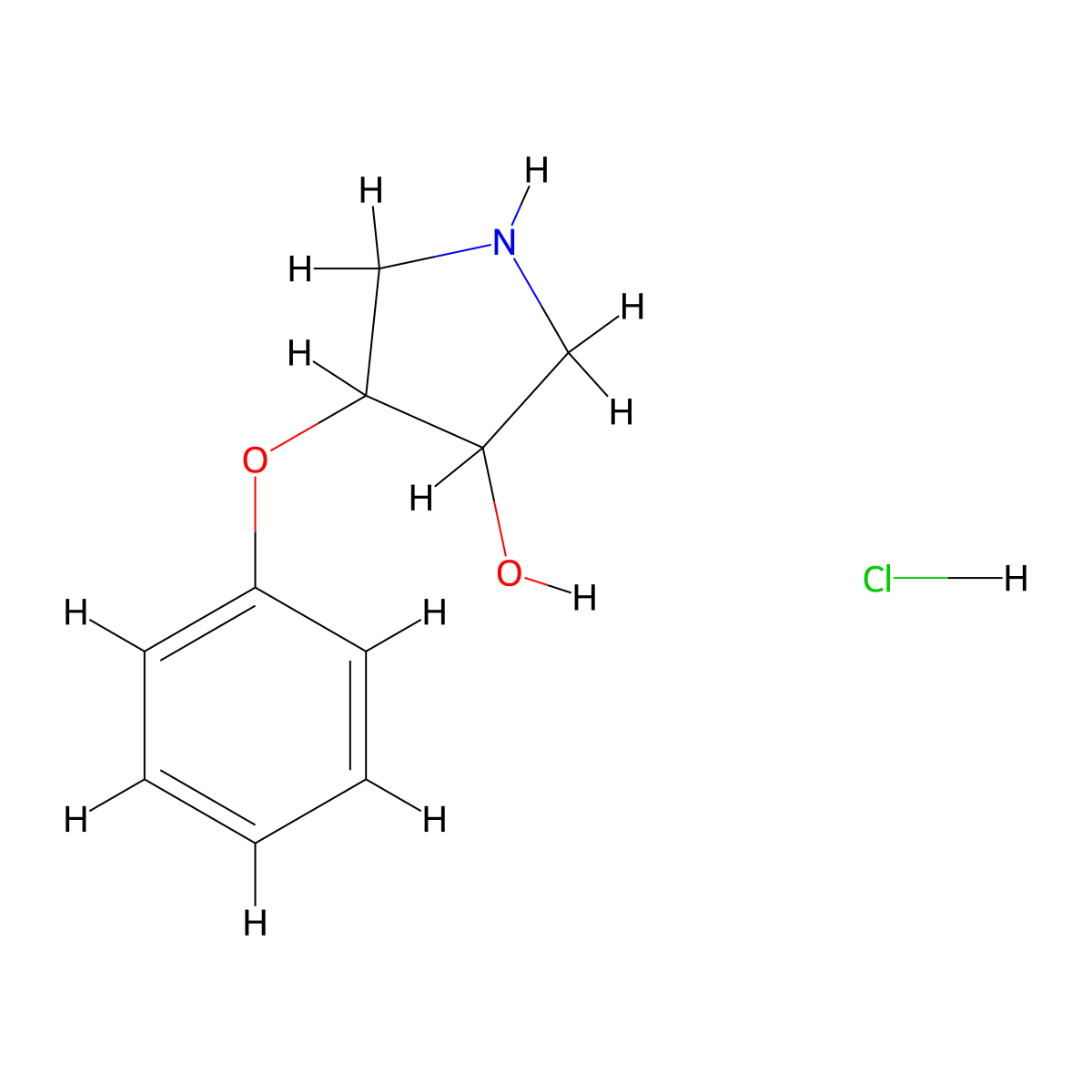 4-Phenoxypyrrolidin-3-ol hydrochloride molecular structure, CAS 2138153-55-4