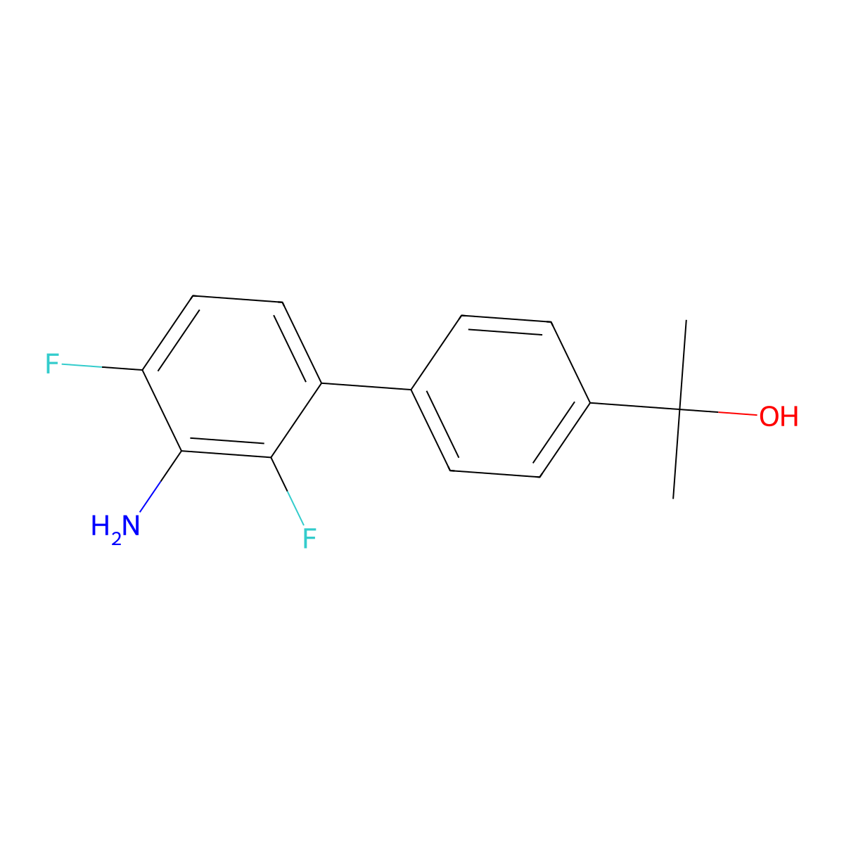 2-[4-(3-Amino-2,4-difluorophenyl)phenyl]propan-2-ol molecular structure, CAS 2138154-06-8