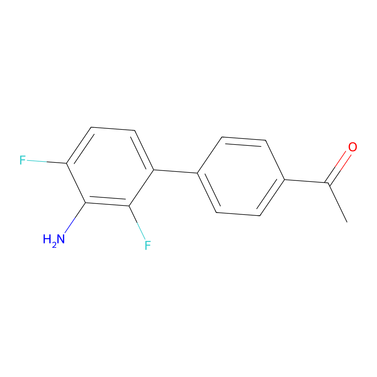 1-[4-(3-Amino-2,4-difluorophenyl)phenyl]ethan-1-one molecular structure, CAS 2138154-73-9