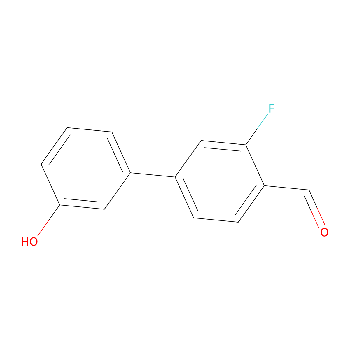 2-Fluoro-4-(3-hydroxyphenyl)benzaldehyde molecular structure, CAS 2138154-90-0