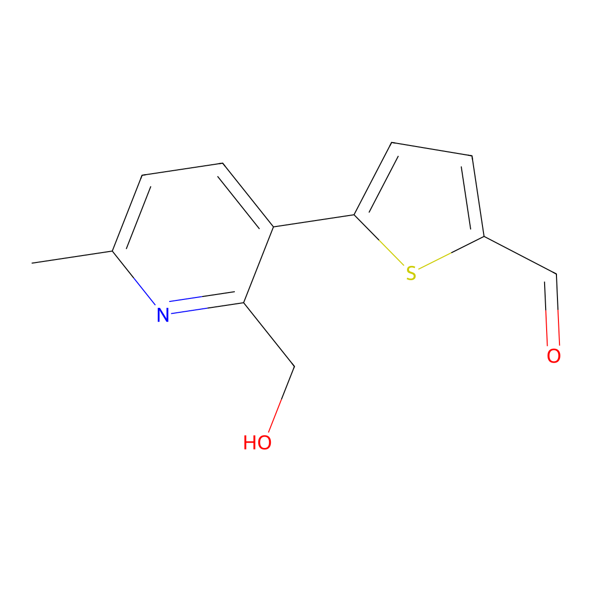 5-[2-(Hydroxymethyl)-6-methylpyridin-3-yl]thiophene-2-carbaldehyde molecular structure, CAS 2138156-04-2