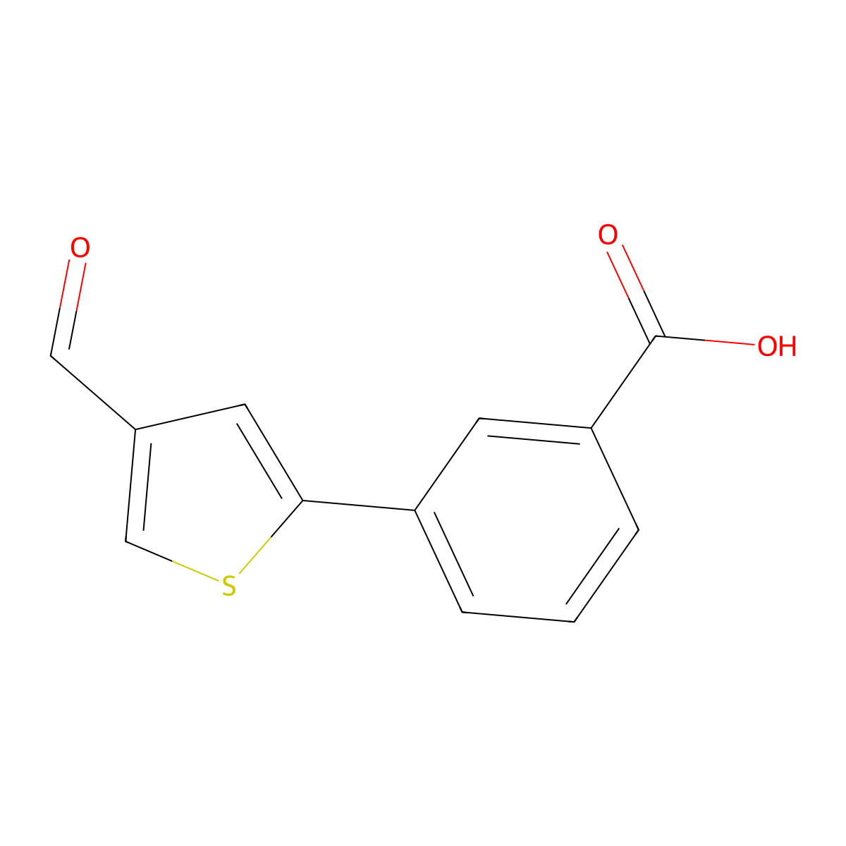 3-(4-Formylthiophen-2-yl)benzoic acid molecular structure, CAS 2138156-18-8