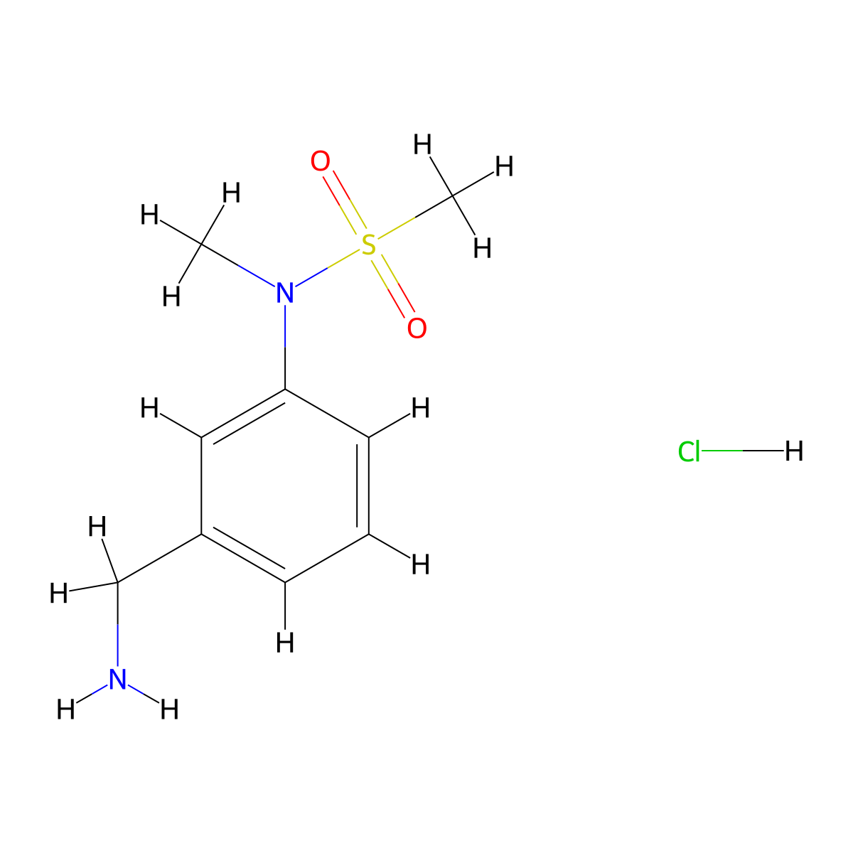 N-[3-(aminomethyl)phenyl]-N-methylmethanesulfonamide hydrochloride molecular structure, CAS 2138157-05-6