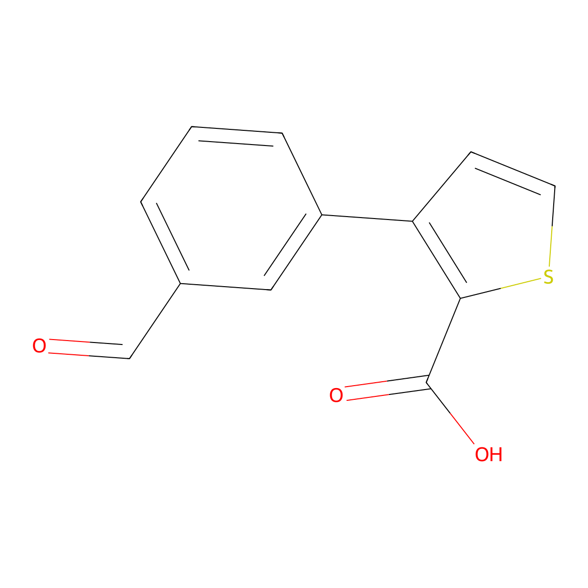 3-(3-Formylphenyl)thiophene-2-carboxylic acid molecular structure, CAS 2138157-24-9