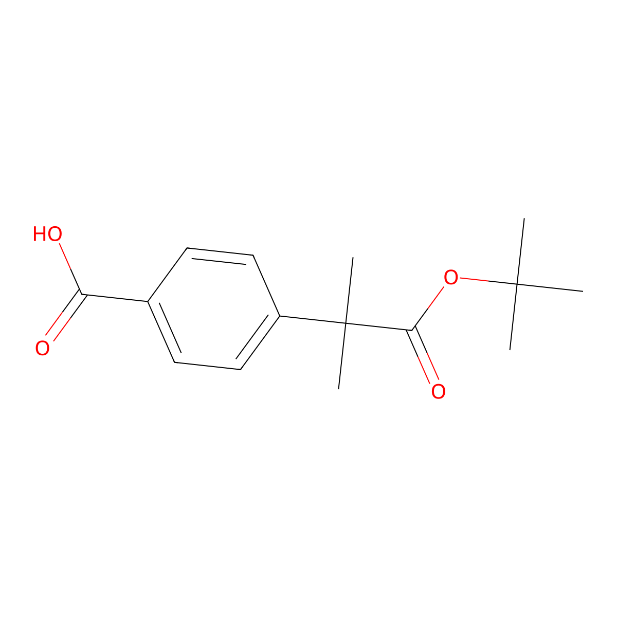 4-[1-(Tert-butoxy)-2-methyl-1-oxopropan-2-yl]benzoic acid molecular structure, CAS 2138157-80-7