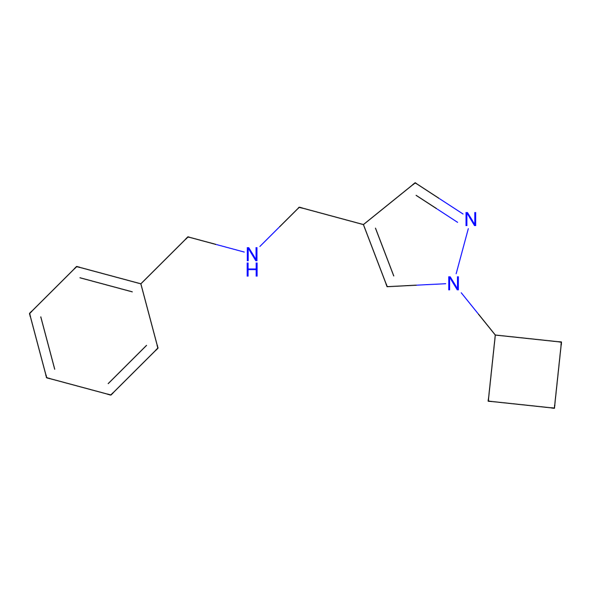 benzyl[(1-cyclobutyl-1H-pyrazol-4-yl)methyl]amine molecular structure, CAS 2138157-81-8