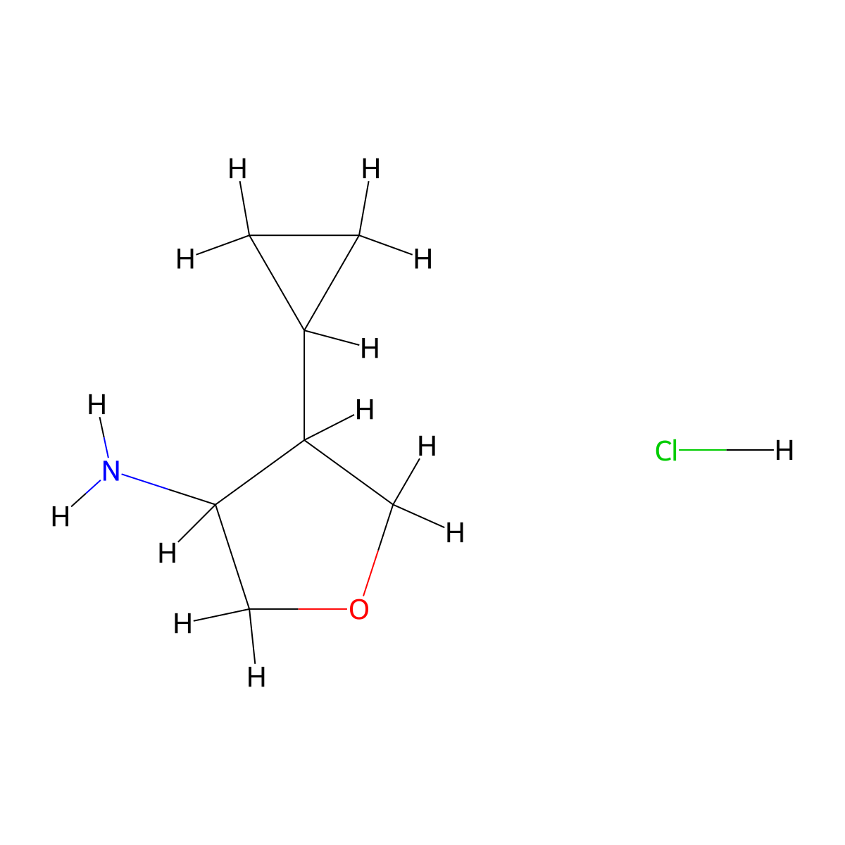 4-Cyclopropyloxolan-3-amine hydrochloride molecular structure, CAS 2138160-47-9