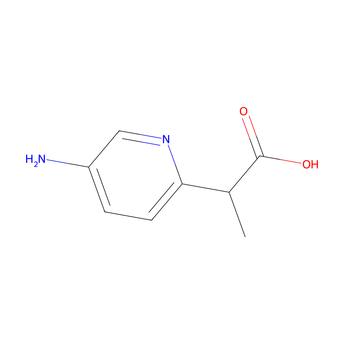 2-(5-Aminopyridin-2-yl)propanoic acid molecular structure, CAS 2138162-55-5