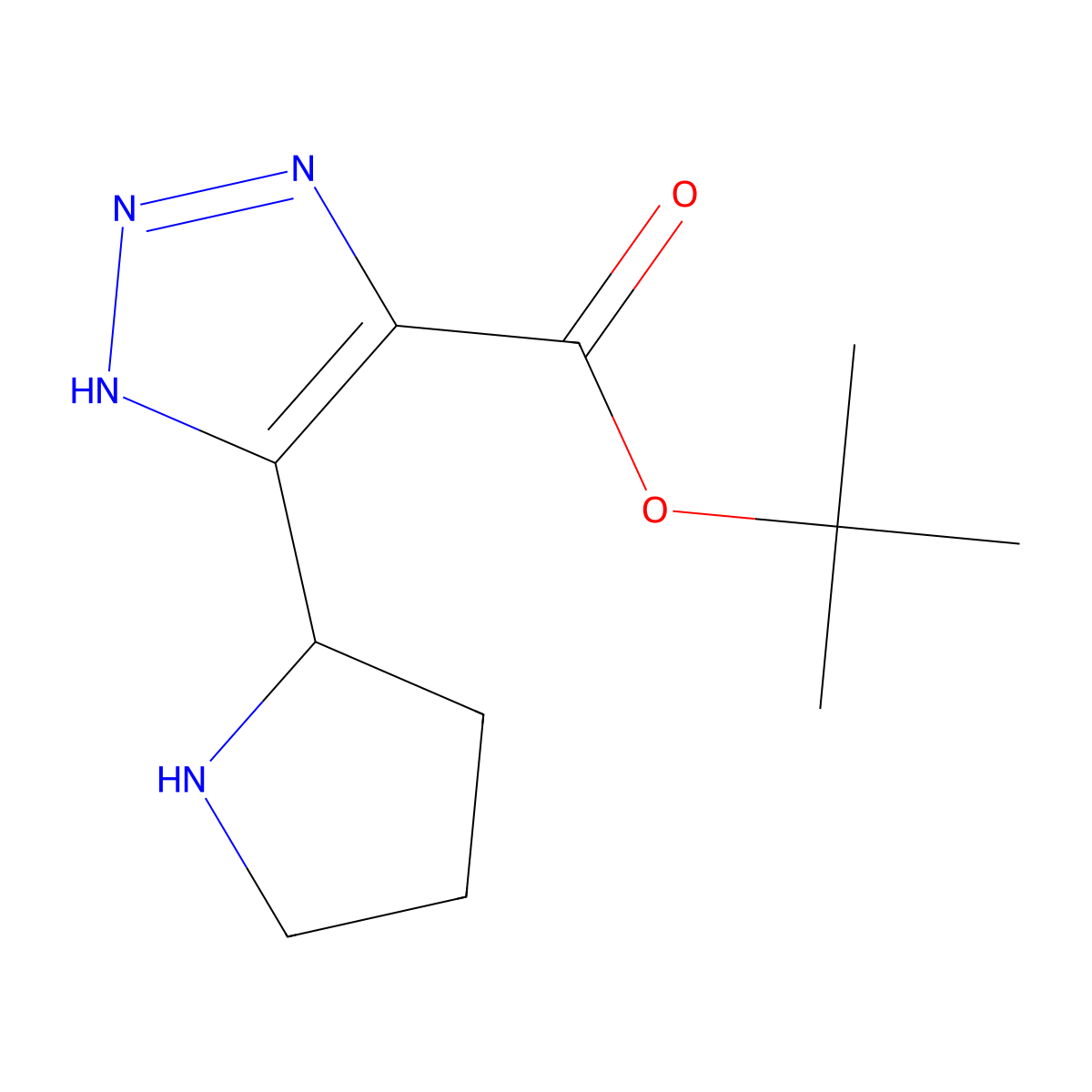 tert-butyl 5-(pyrrolidin-2-yl)-1H-1,2,3-triazole-4-carboxylate molecular structure, CAS 2138162-86-2