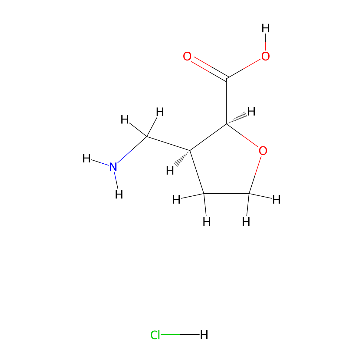 (2S,3S)-3-(Aminomethyl)oxolane-2-carboxylic acid;hydrochloride molecular structure, CAS 2138163-93-4