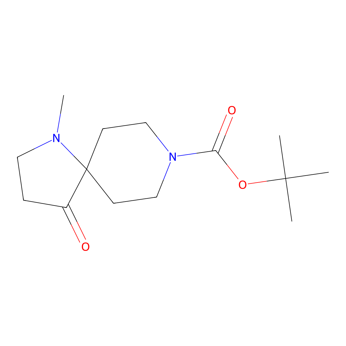 Tert-butyl 1-methyl-4-oxo-1,8-diazaspiro[4.5]decane-8-carboxylate molecular structure, CAS 2138164-04-0