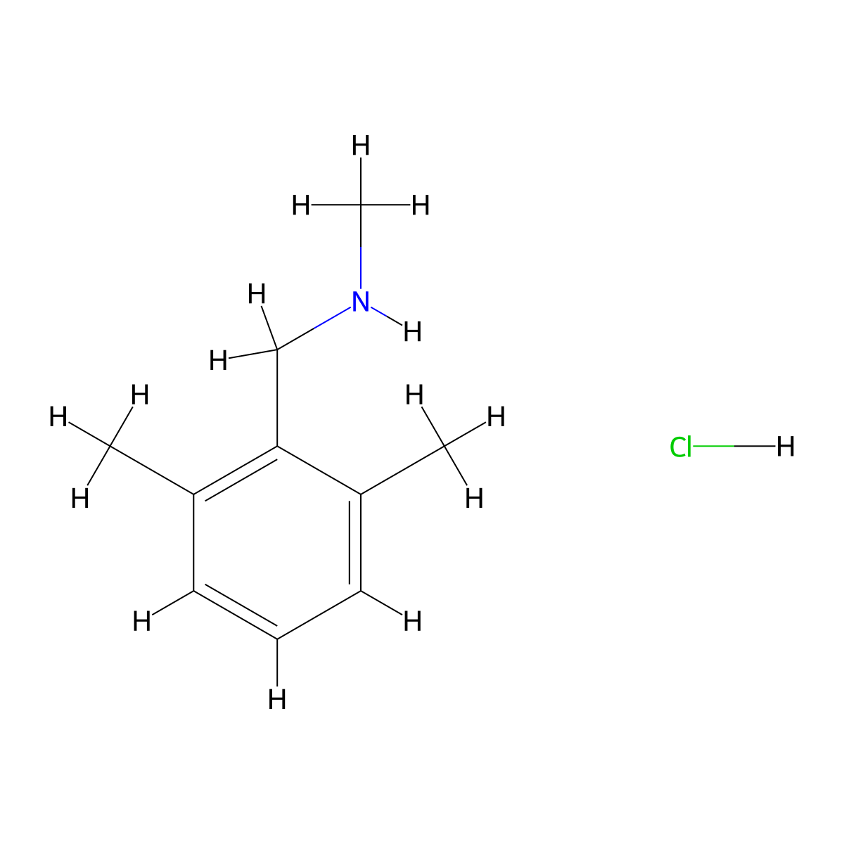 [(2,6-Dimethylphenyl)methyl](methyl)amine hydrochloride molecular structure, CAS 2138164-28-8
