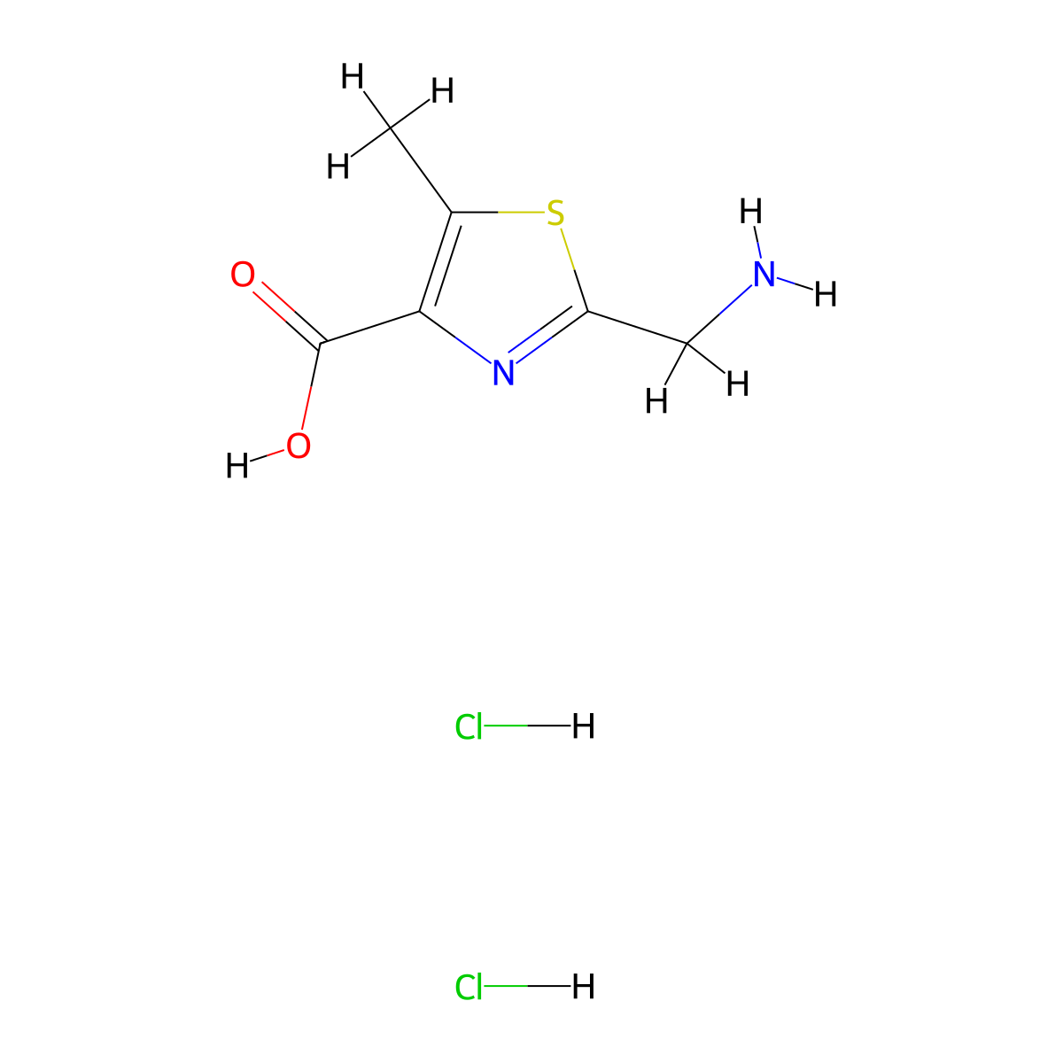 2-(Aminomethyl)-5-methyl-1,3-thiazole-4-carboxylic acid dihydrochloride molecular structure, CAS 2138164-30-2