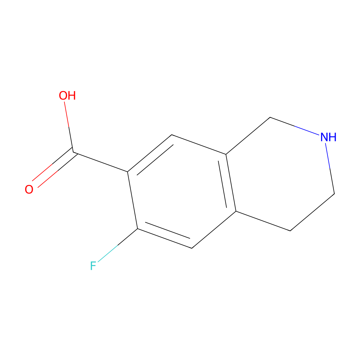 6-Fluoro-1,2,3,4-tetrahydroisoquinoline-7-carboxylic acid molecular structure, CAS 2138165-66-7
