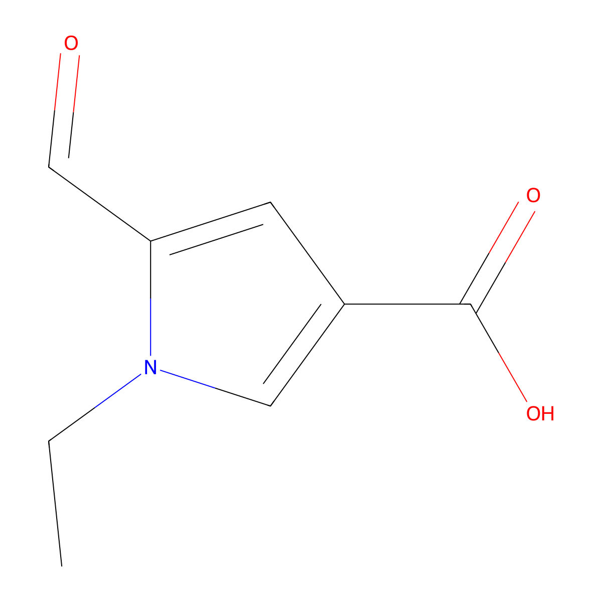 1-ethyl-5-formyl-1H-pyrrole-3-carboxylic acid molecular structure, CAS 2138165-74-7