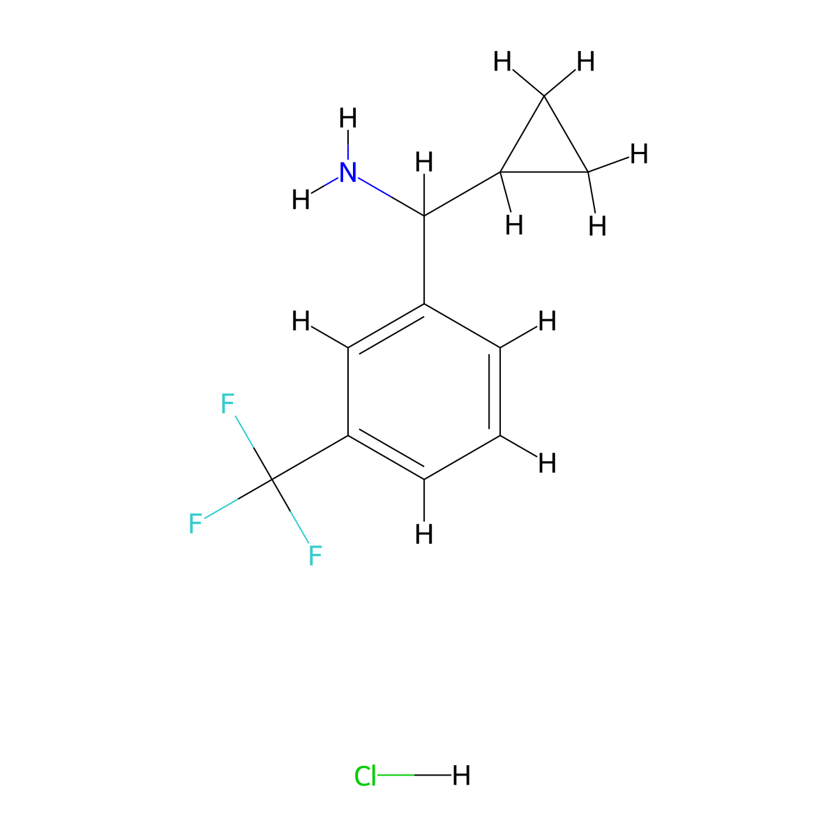Cyclopropyl(3-(trifluoromethyl)phenyl)methanamine hydrochloride molecular structure, CAS 2138165-87-2