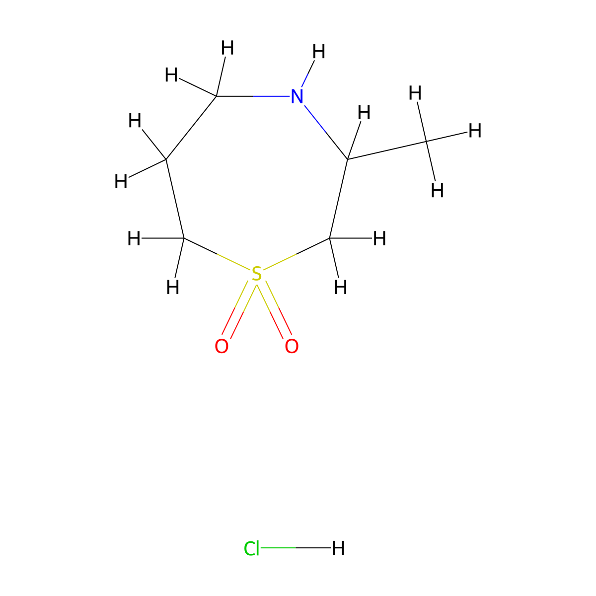 3-Methyl-1lambda6,4-thiazepane-1,1-dione hydrochloride molecular structure, CAS 2138165-95-2