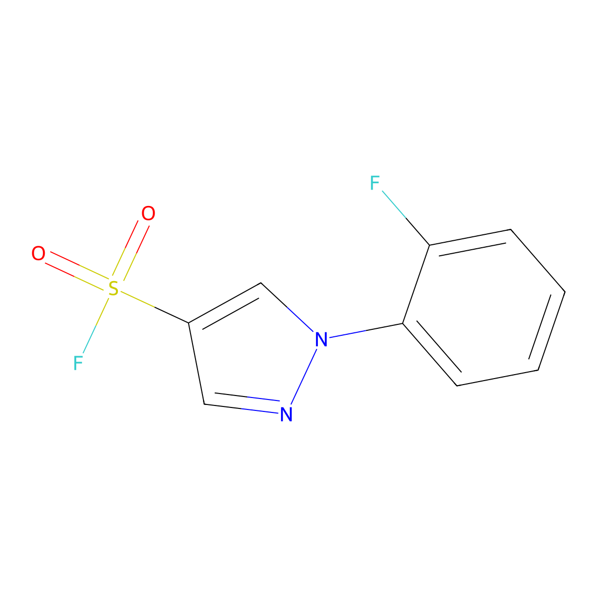 1-(2-fluorophenyl)-1H-pyrazole-4-sulfonyl fluoride molecular structure, CAS 2138166-60-4
