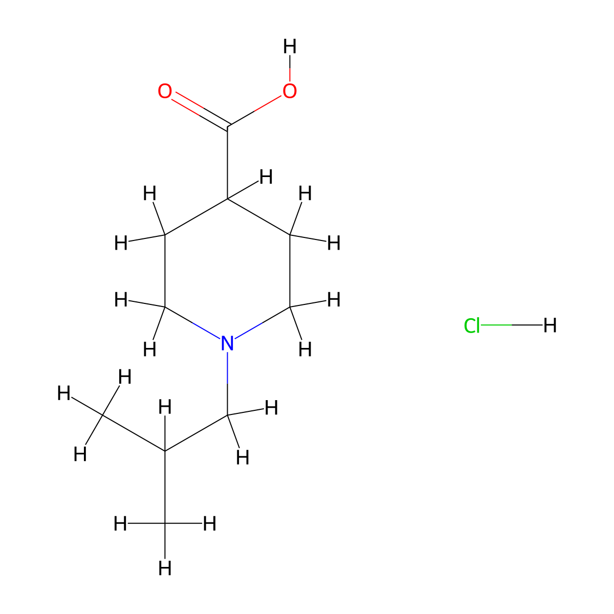 1-(2-Methylpropyl)piperidine-4-carboxylic acid hydrochloride molecular structure, CAS 2138166-66-0