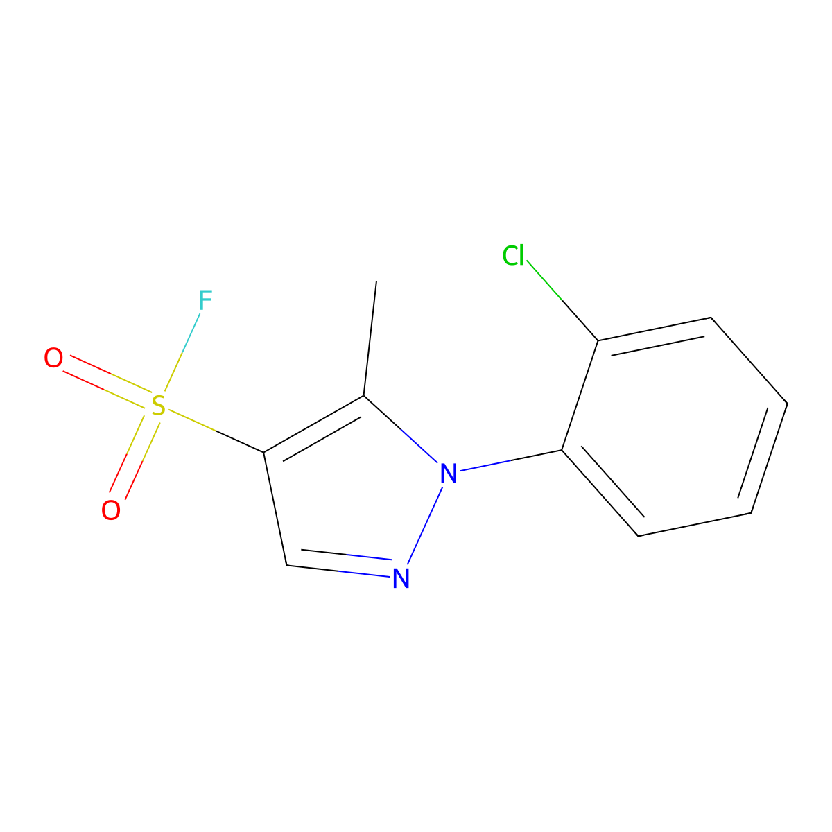 1-(2-chlorophenyl)-5-methyl-1H-pyrazole-4-sulfonyl fluoride molecular structure, CAS 2138166-67-1