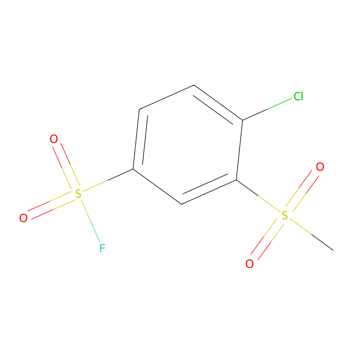 4-Chloro-3-methanesulfonylbenzene-1-sulfonyl fluoride molecular structure, CAS 2138166-74-0
