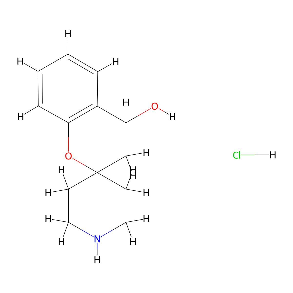 Spiro[chromane-2,4'-piperidin]-4-ol hydrochloride molecular structure, CAS 2138166-98-8
