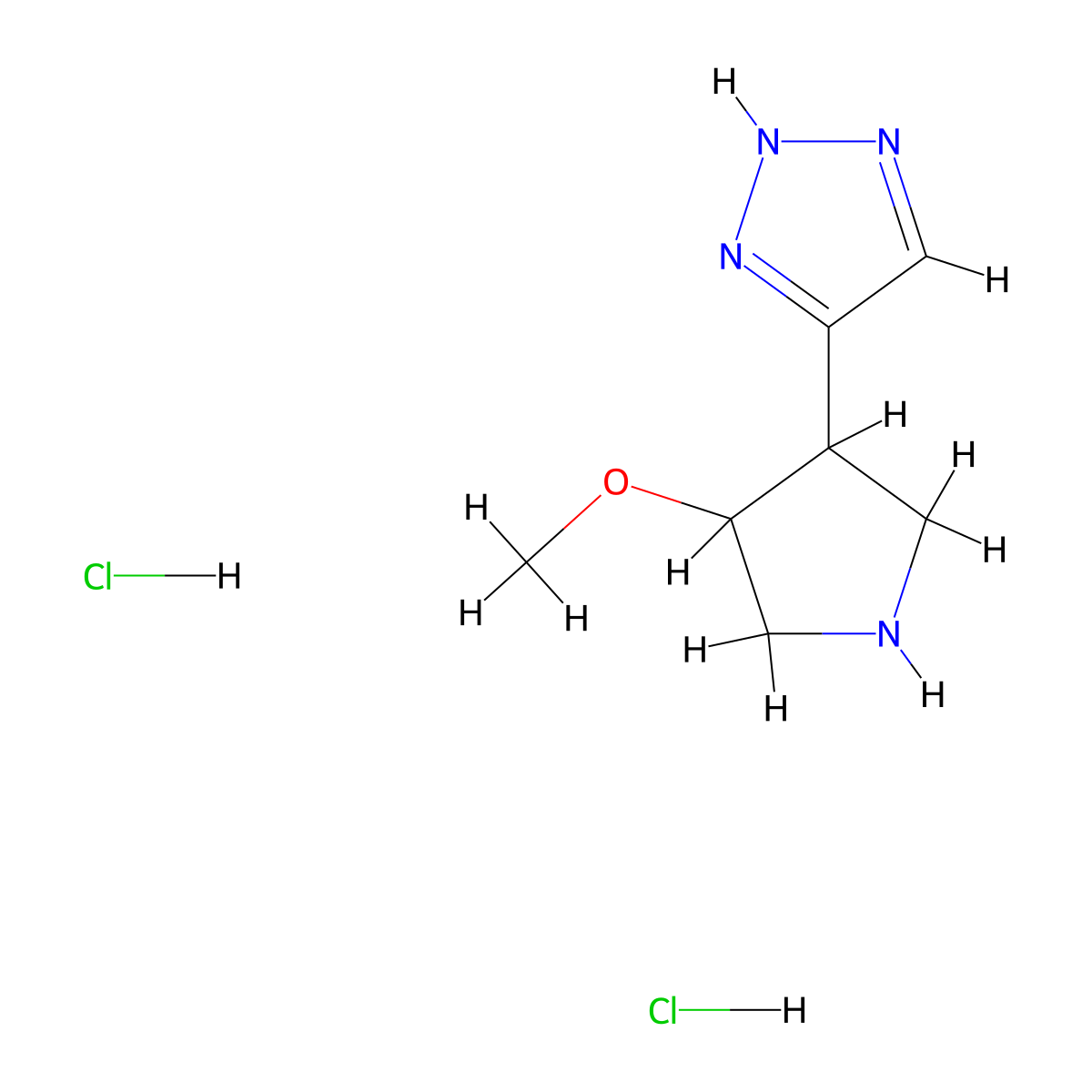 4-(4-methoxypyrrolidin-3-yl)-1H-1,2,3-triazole dihydrochloride molecular structure, CAS 2138167-26-5
