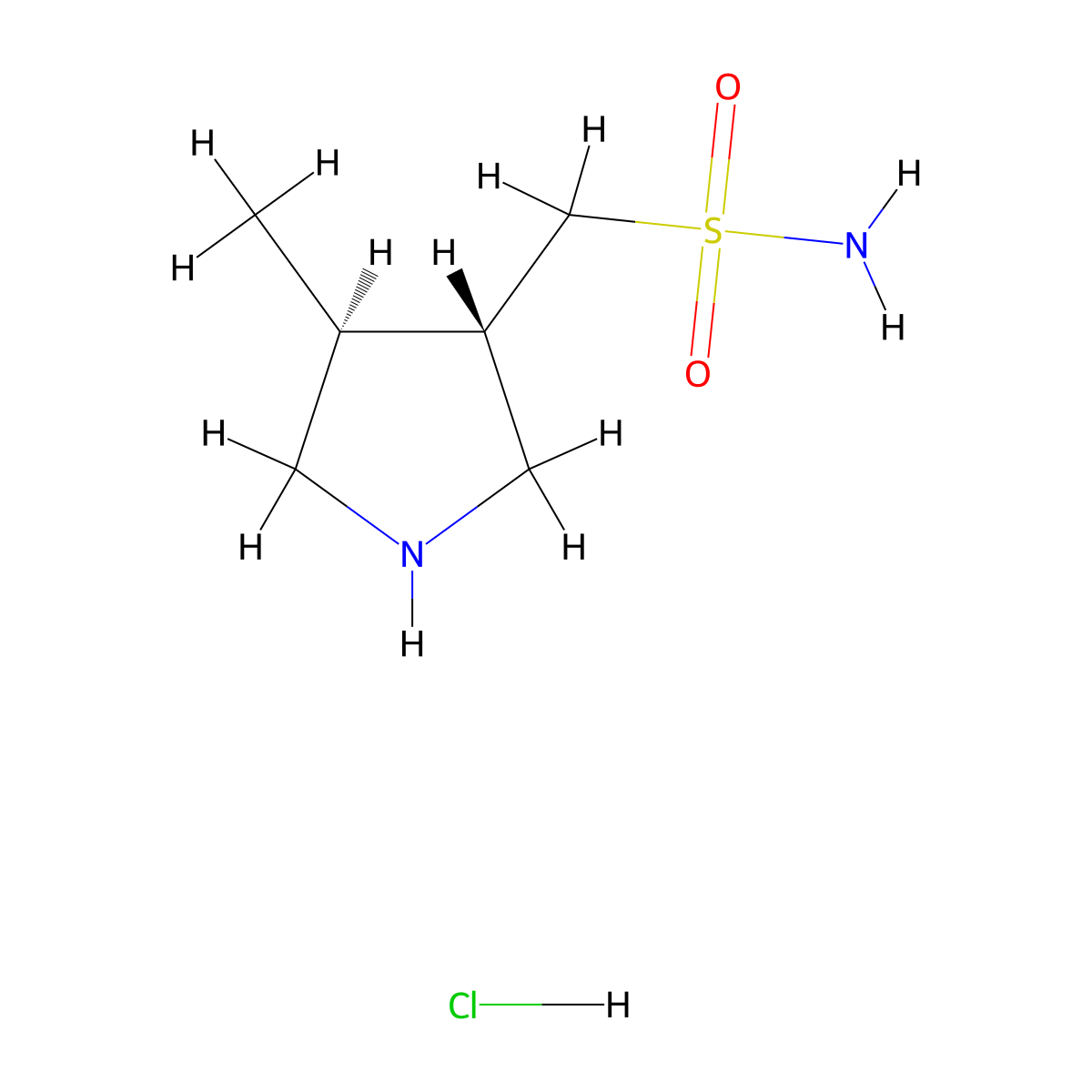 [(3S,4S)-4-Methylpyrrolidin-3-yl]methanesulfonamide;hydrochloride molecular structure, CAS 2138167-50-5