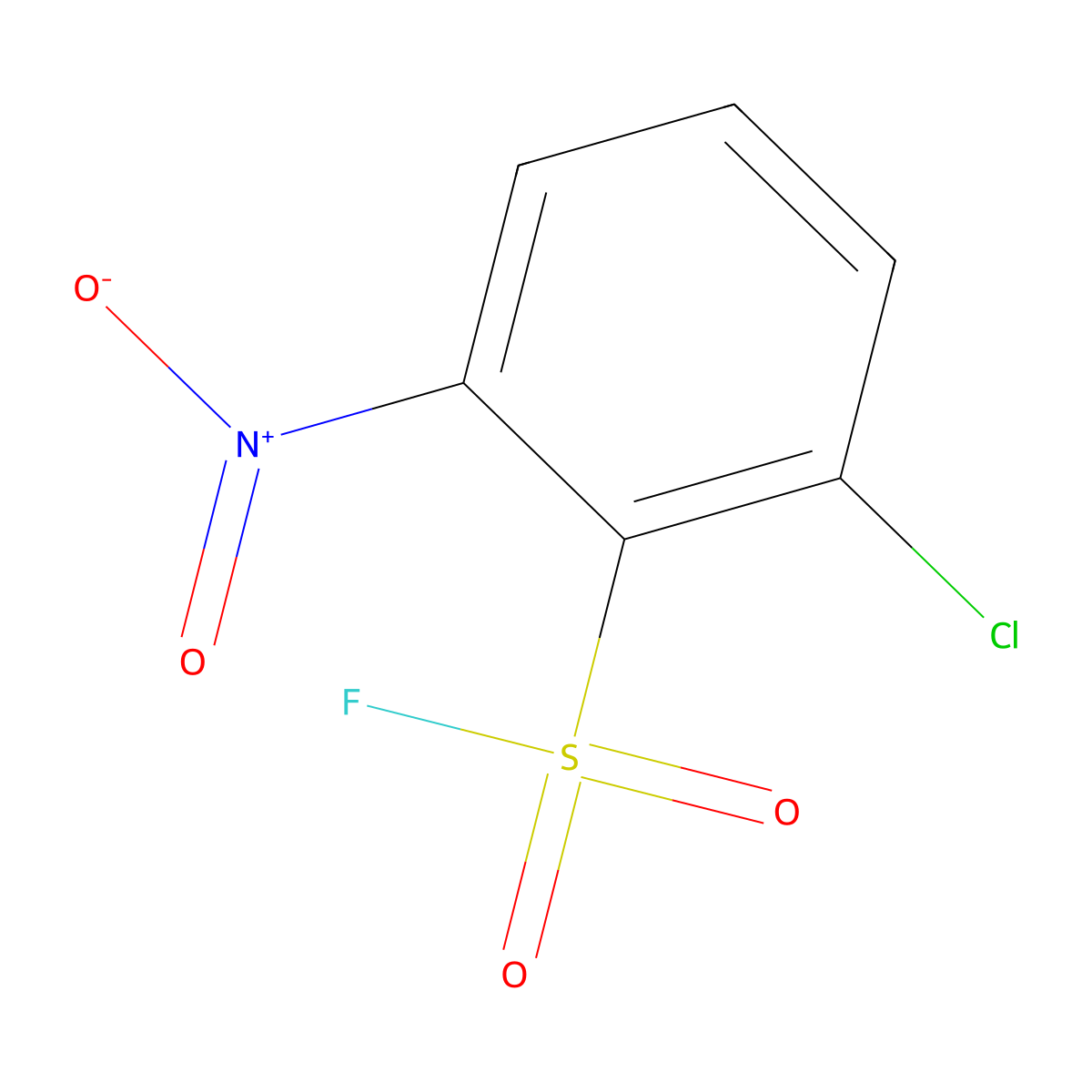 2-Chloro-6-nitrobenzene-1-sulfonyl fluoride molecular structure, CAS 2138167-73-2