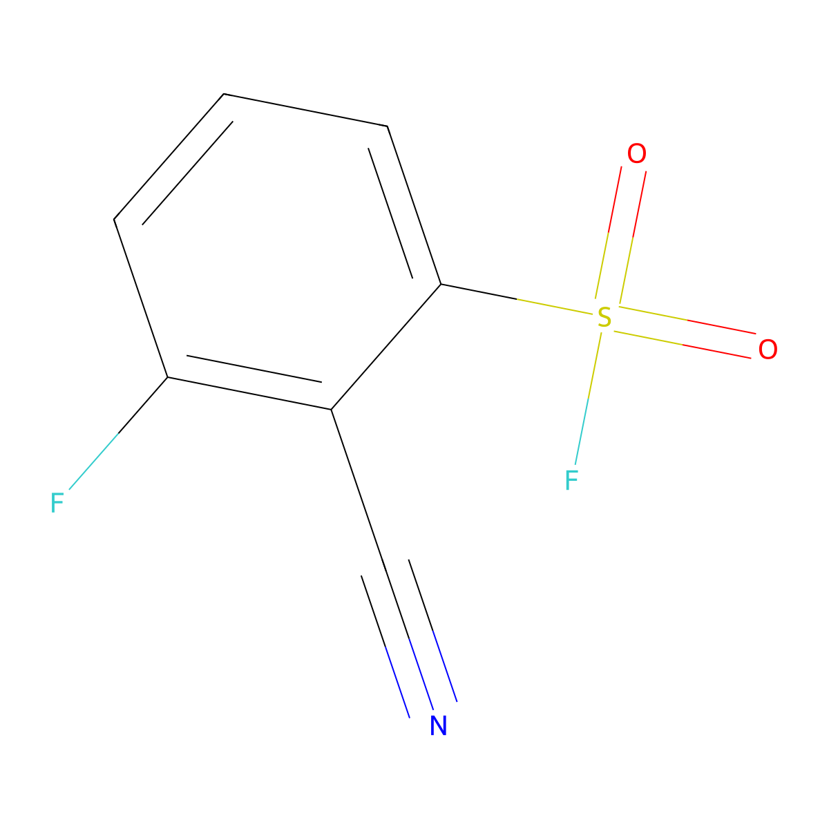 2-Cyano-3-fluorobenzene-1-sulfonyl fluoride molecular structure, CAS 2138167-80-1