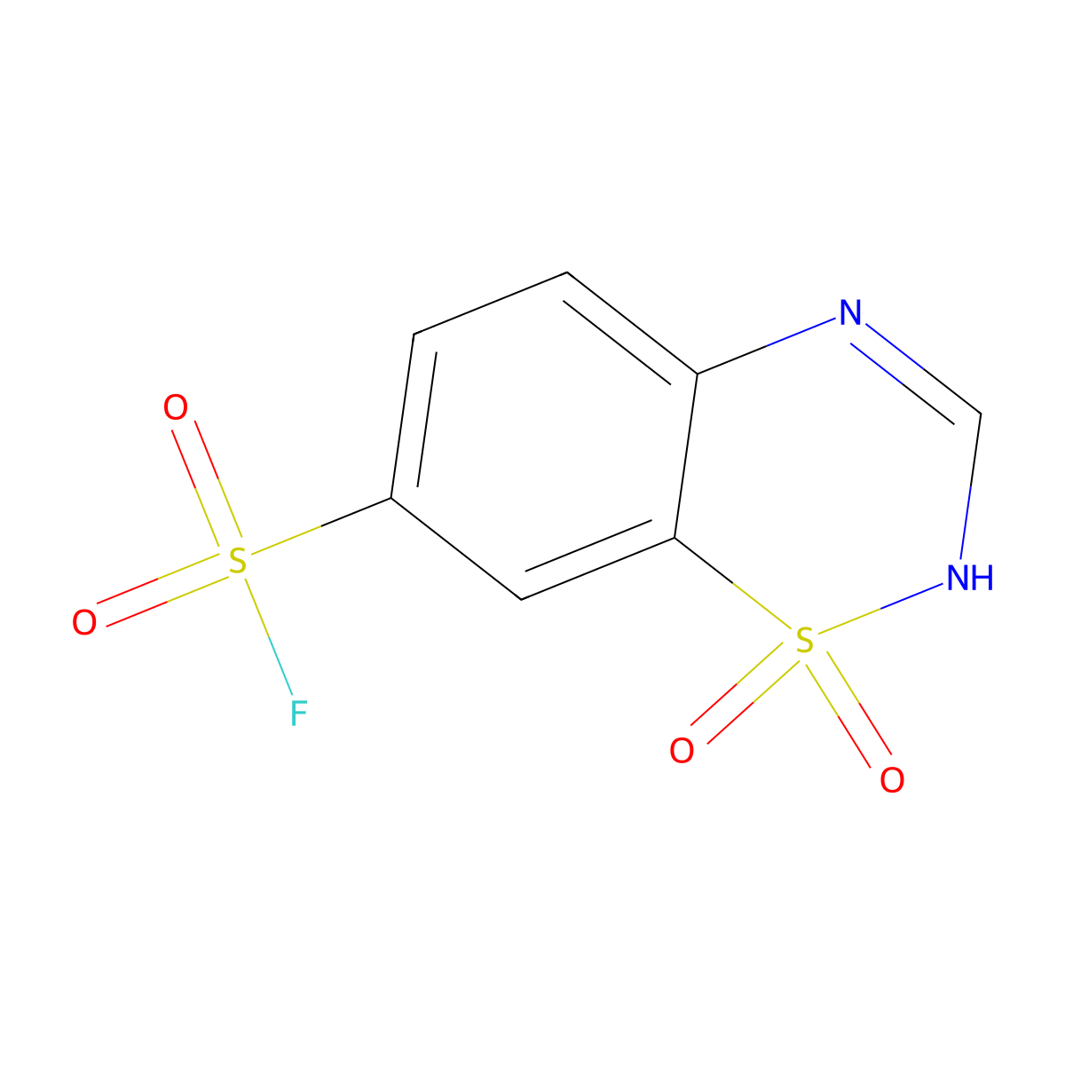 1,1-dioxo-2H-1lambda6,2,4-benzothiadiazine-7-sulfonyl fluoride molecular structure, CAS 2138167-89-0