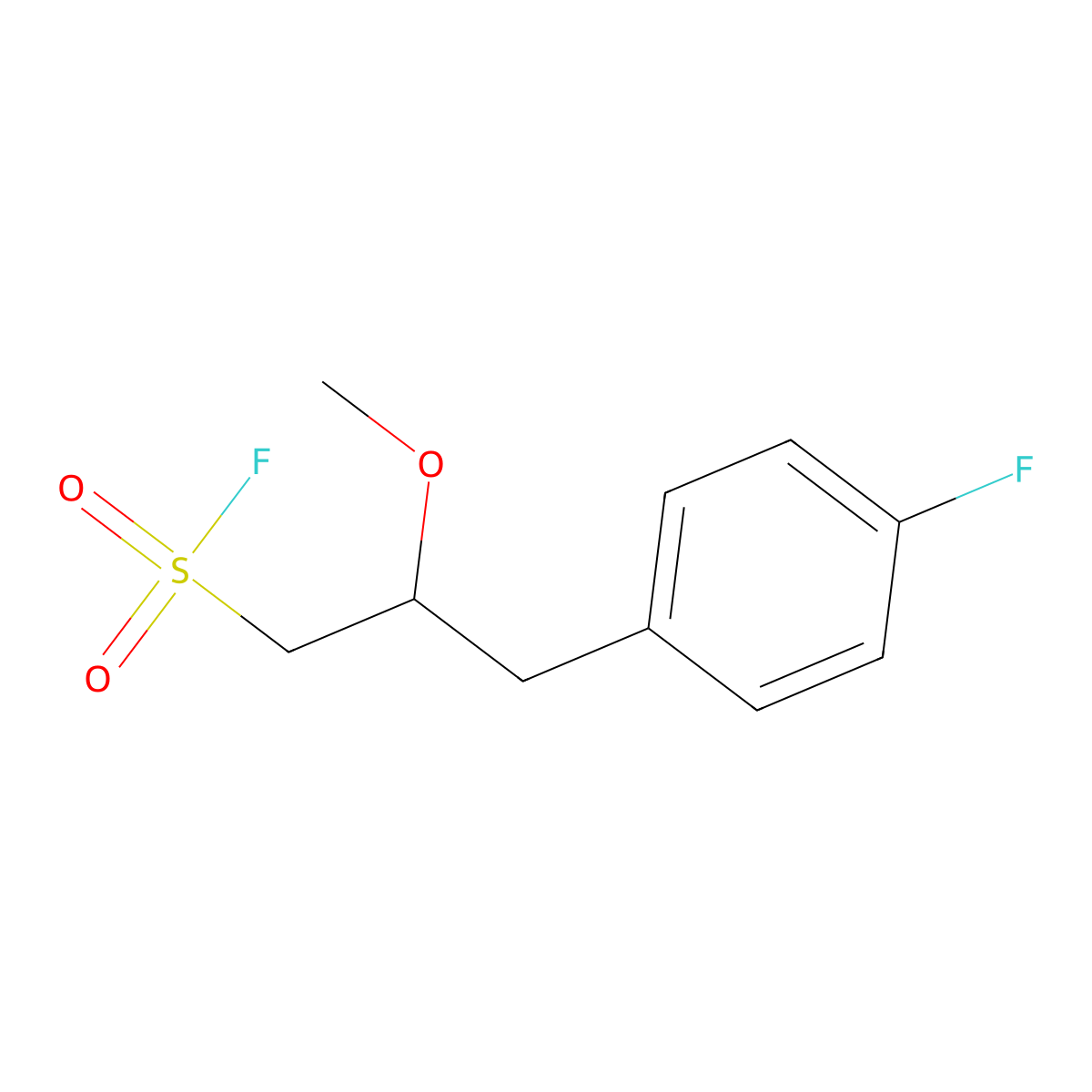 3-(4-Fluorophenyl)-2-methoxypropane-1-sulfonyl fluoride molecular structure, CAS 2138168-07-5