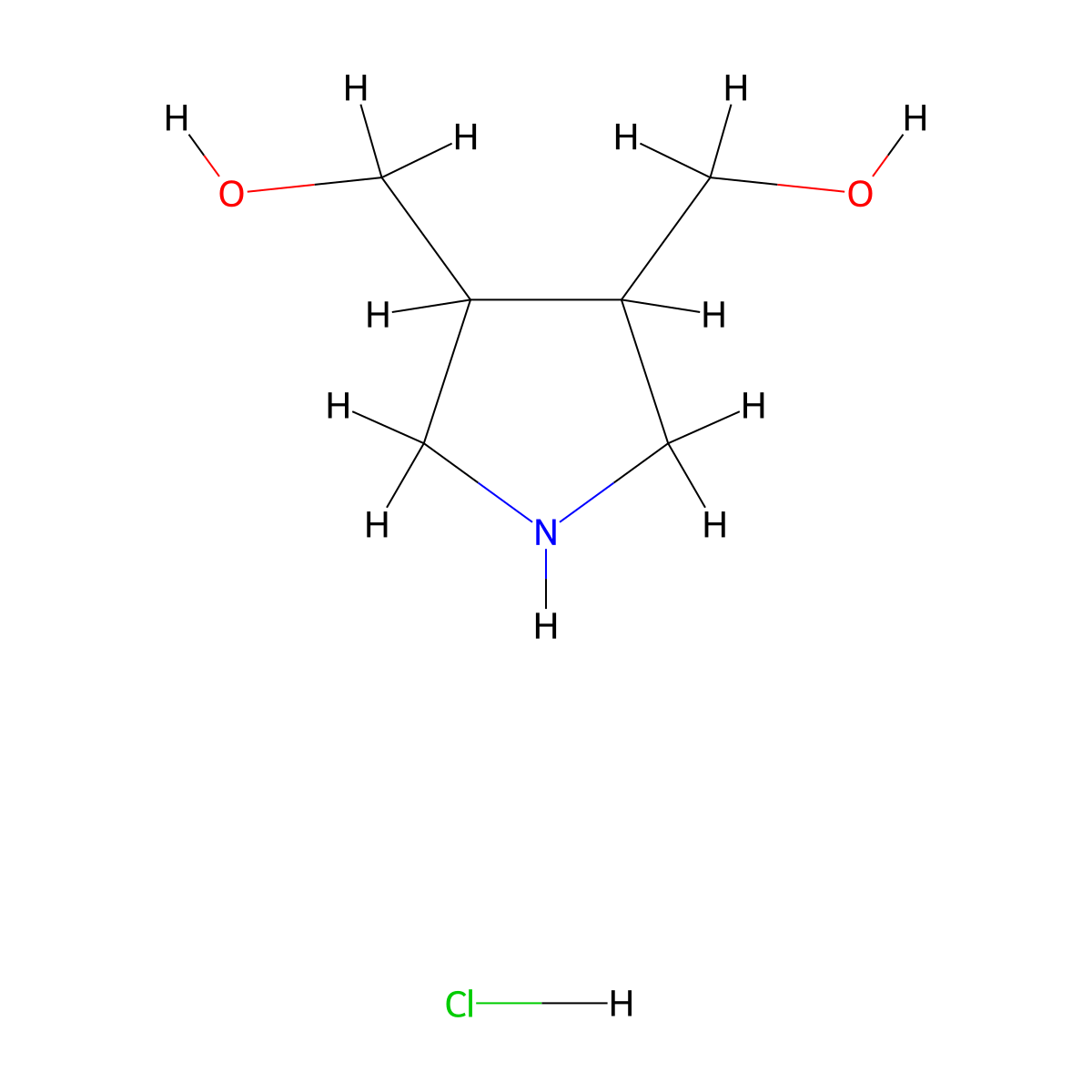 [4-(Hydroxymethyl)pyrrolidin-3-yl]methanol hydrochloride molecular structure, CAS 2138168-17-7