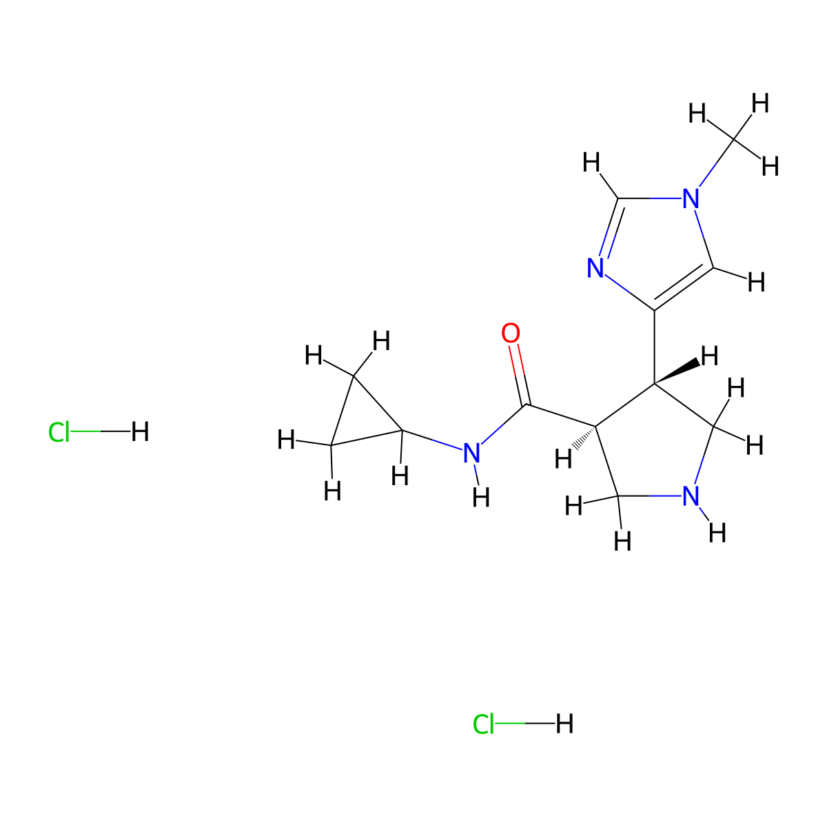(3S,4S)-N-Cyclopropyl-4-(1-methylimidazol-4-yl)pyrrolidine-3-carboxamide;dihydrochloride molecular structure, CAS 2138168-86-0