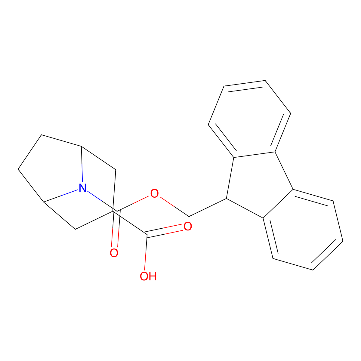 8-(((9H-fluoren-9-yl)methoxy)carbonyl)-8-azabicyclo(3.2.1)octane-3-carboxylic acid molecular structure, CAS 2138169-16-9