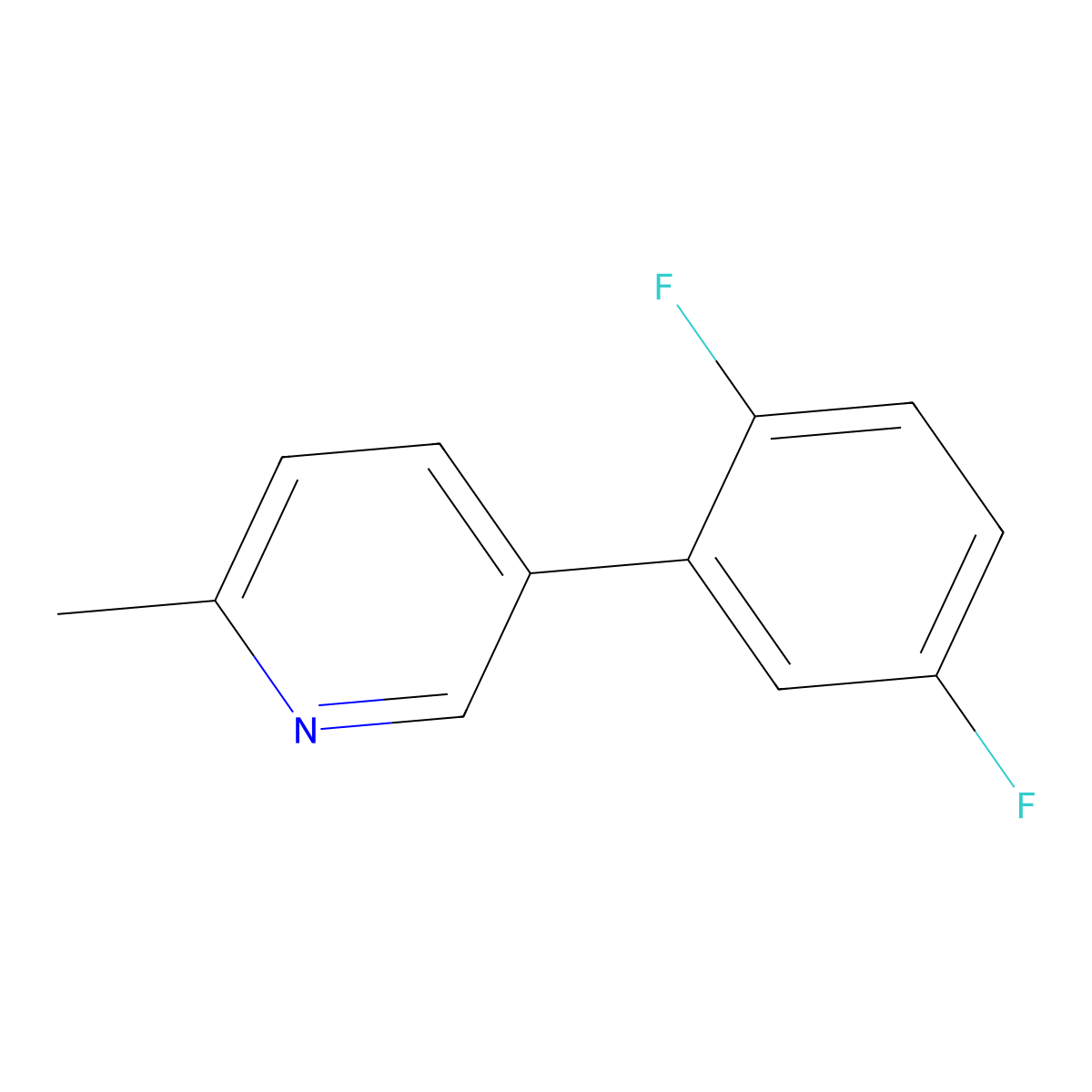 5-(2,5-Difluorophenyl)-2-methylpyridine molecular structure, CAS 2138170-06-4