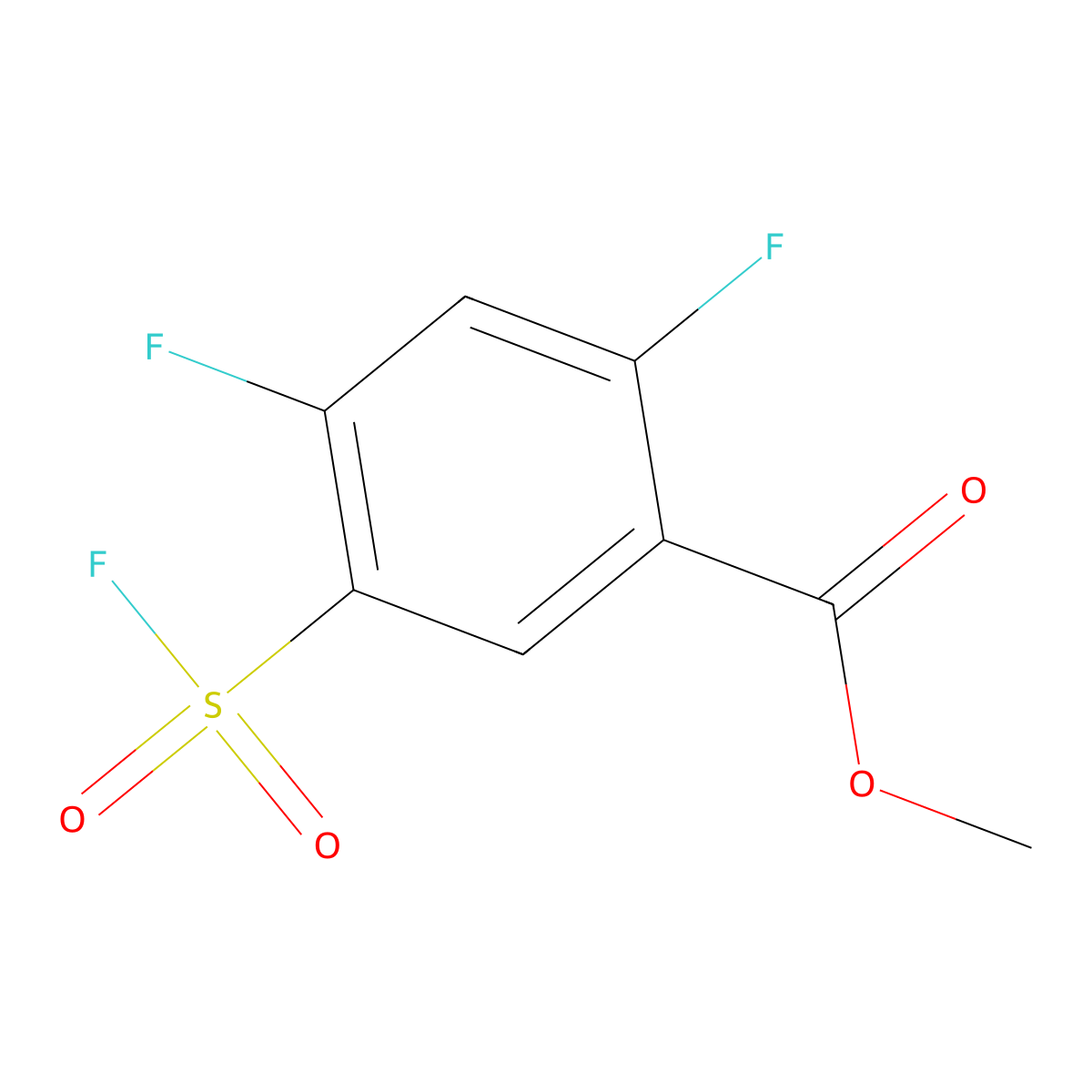 Methyl 2,4-difluoro-5-(fluorosulfonyl)benzoate molecular structure, CAS 2138170-30-4