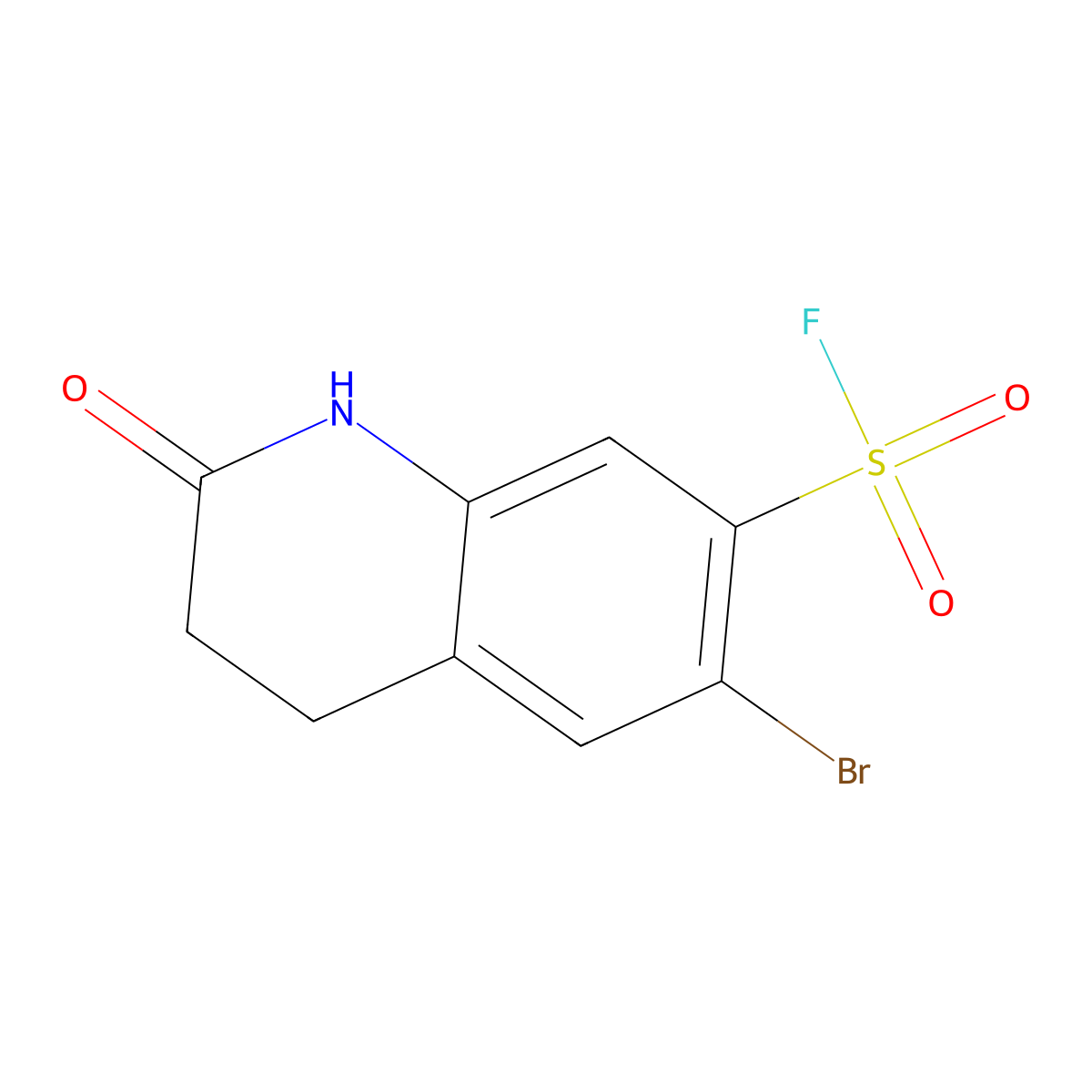 6-Bromo-2-oxo-1,2,3,4-tetrahydroquinoline-7-sulfonyl fluoride molecular structure, CAS 2138170-79-1