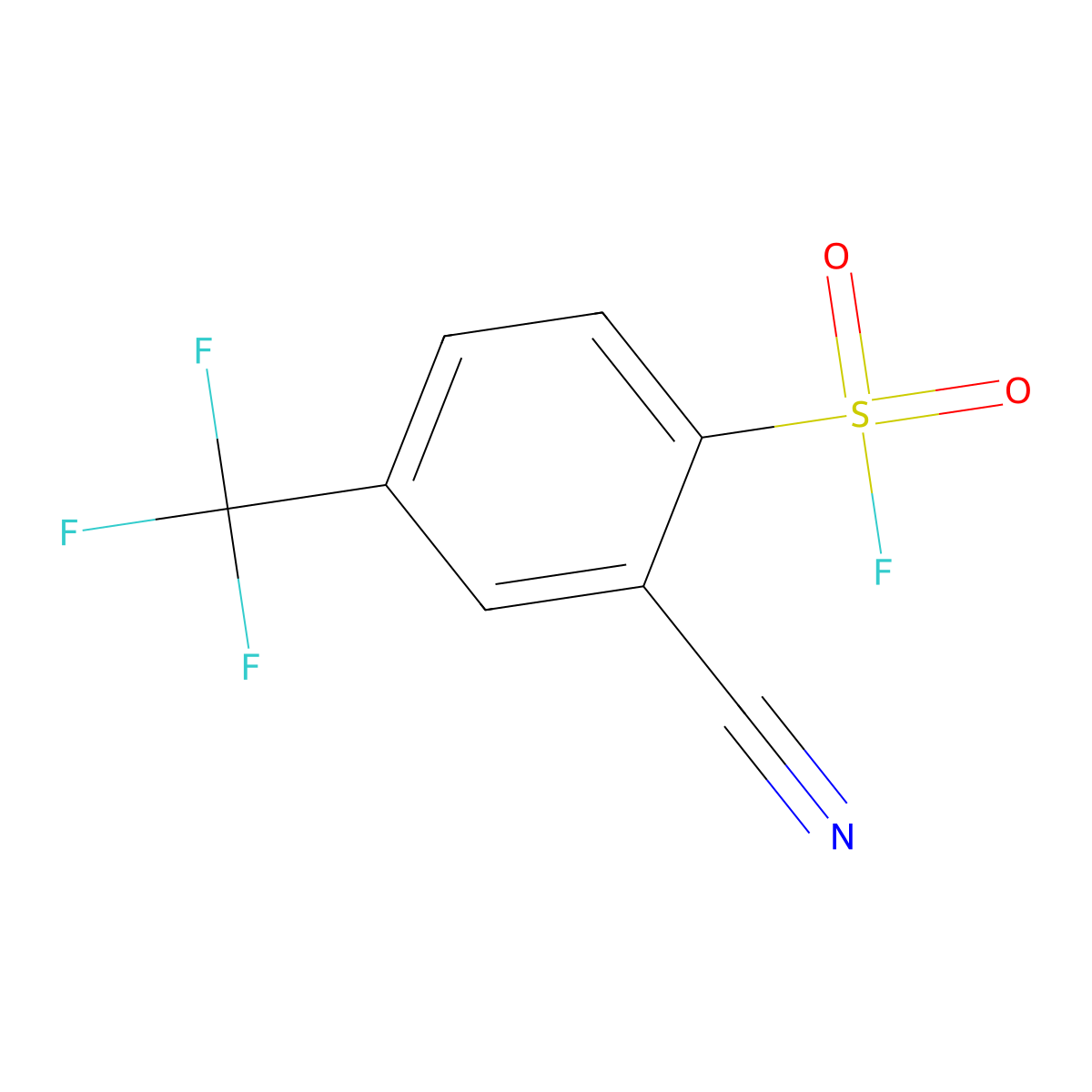 2-Cyano-4-(trifluoromethyl)benzene-1-sulfonyl fluoride molecular structure, CAS 2138170-83-7