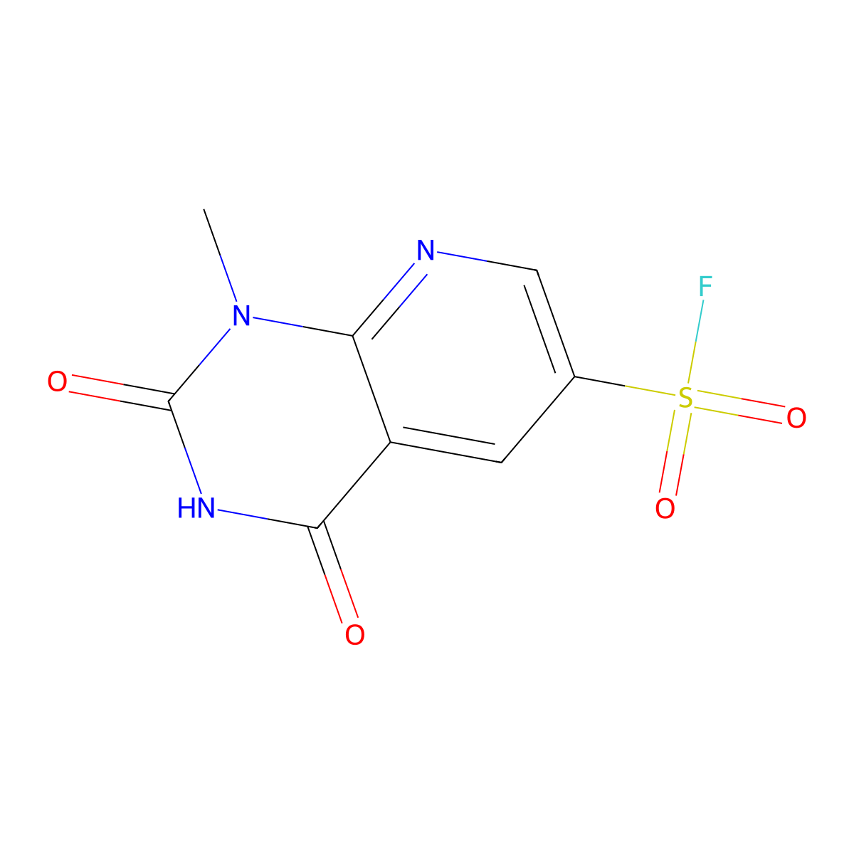 1-methyl-2,4-dioxo-1H,2H,3H,4H-pyrido[2,3-d]pyrimidine-6-sulfonyl fluoride molecular structure, CAS 2138171-33-0