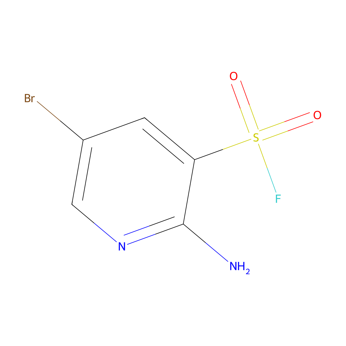 2-Amino-5-bromo-pyridine-3-sulfonyl fluoride molecular structure, CAS 2138172-70-8