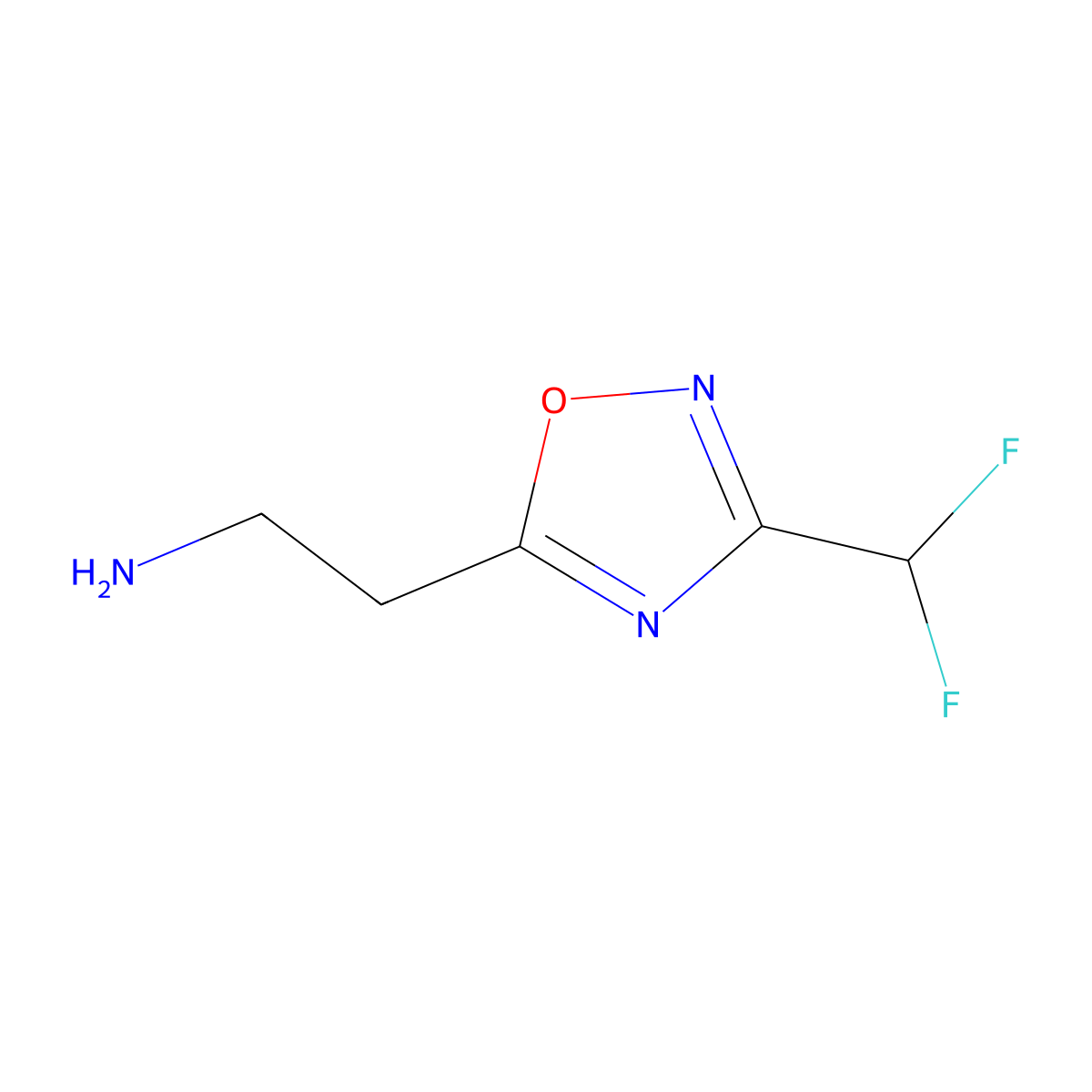 2-[3-(Difluoromethyl)-1,2,4-oxadiazol-5-yl]ethan-1-amine molecular structure, CAS 2138172-72-0