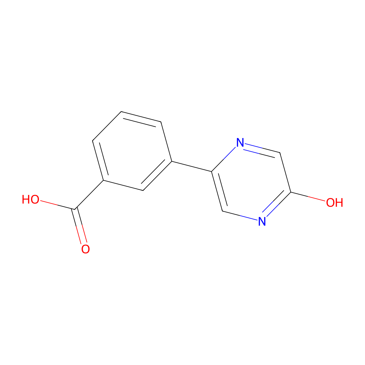3-(5-Hydroxypyrazin-2-yl)benzoic acid molecular structure, CAS 2138173-28-9